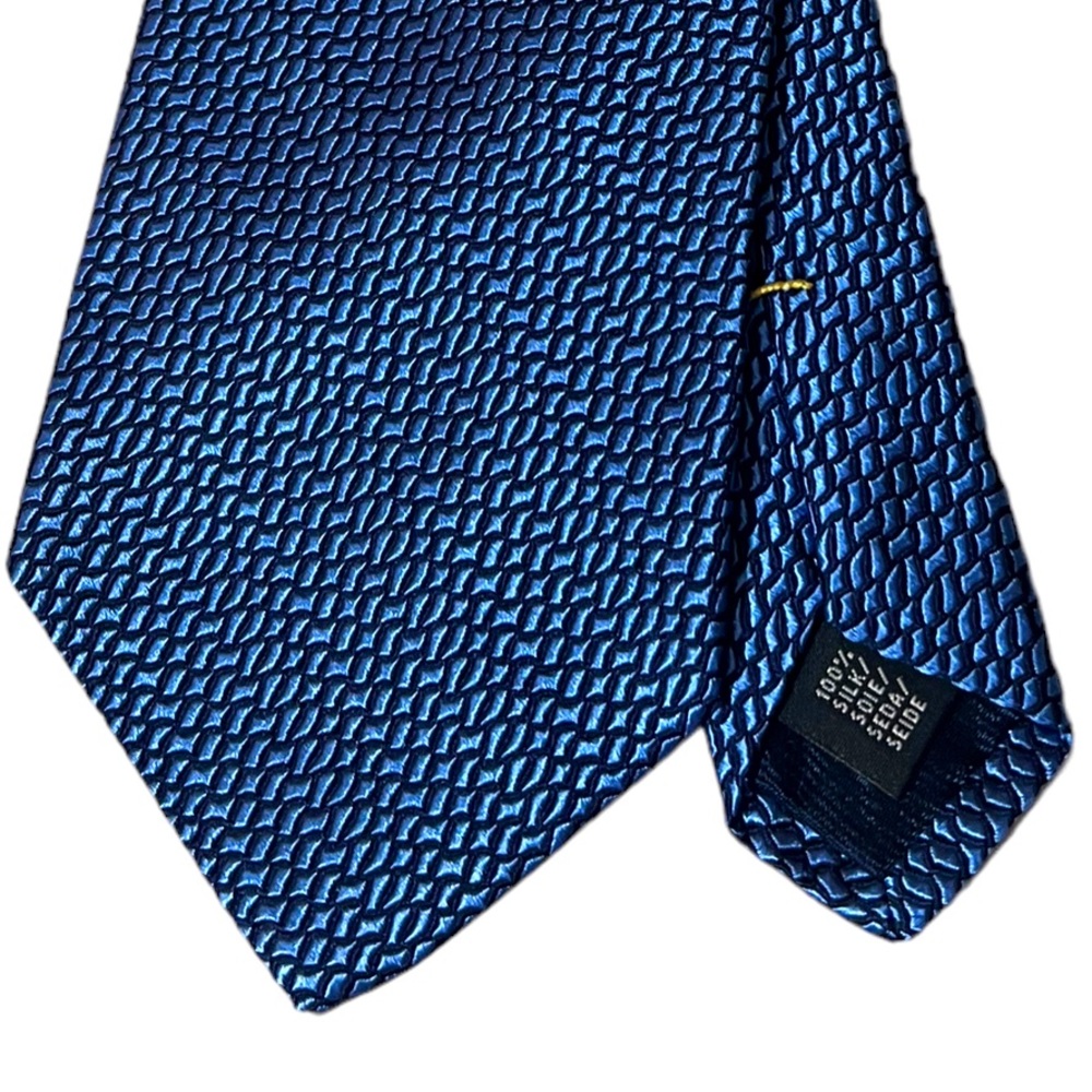 Holland & Sherry London Since 1836 Silk Jacquard Blue Mens Handmade Tie